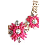 Neon Pink Daisy Bloom Statement Necklace